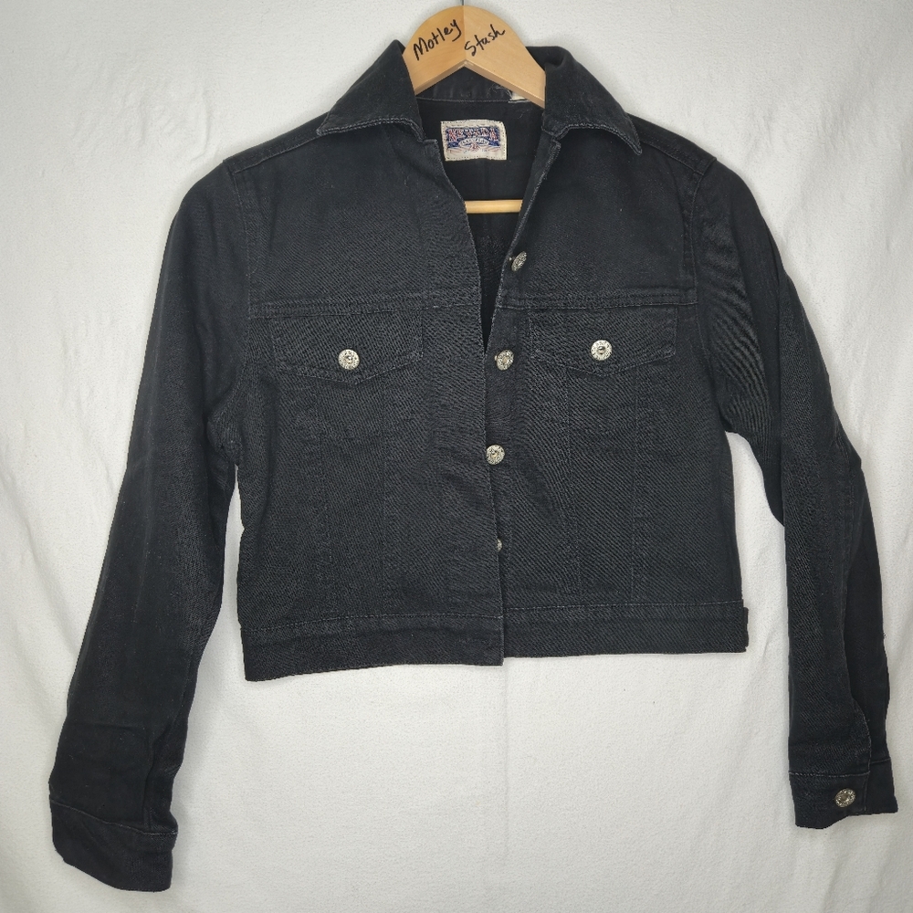 Nevada Ladies Black Denim Jacket Size Small